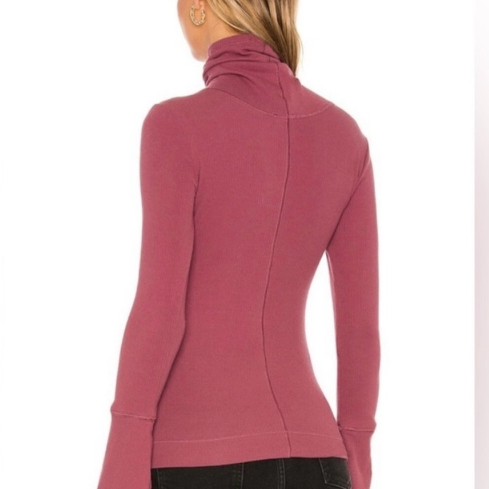 Free People Women's Mauve Turtleneck Top - Picture 3 of 7